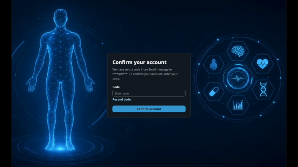 HeliQore MFA setup screen with SMS selected